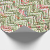 Creëer Your Own Pink & Green Scalloped Chevron Cadeaupapier (Hoek)