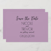 Creëer Your Own - Plain Light Mauve Minimalist Save The Date (Voorkant / Achterkant)