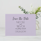 Creëer Your Own - Plain Light Paarse minimalist Save The Date (Staand voorkant)