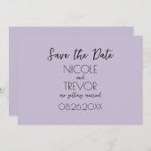 Creëer Your Own - Plain Light Paarse minimalist Save The Date (Voorkant / Achterkant)