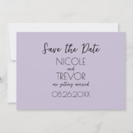 Creëer Your Own - Plain Light Paarse minimalist Save The Date