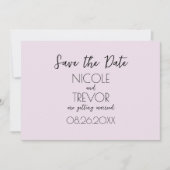 Creëer Your Own - Plain Light Pink Minimalist Save The Date (Voorkant)