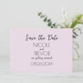 Creëer Your Own - Plain Light Pink Minimalist Save The Date (Staand voorkant)