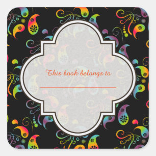 Creëer Your Own Rainbow Paisley Vierkante Sticker