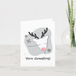 Creëer Your Own Retro Reindeer Zilveren Kerst Feestdagen Kaart