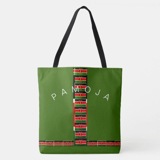 Creëer Your Own RGB Red Green Kenya Pamoja Tote Bag (Voorkant)