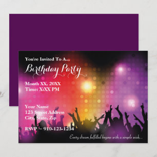Creëer Your Own Rock Birthday Party Invitation Kaart