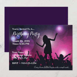 Creëer Your Own Rock Birthday Party Invitation Kaart
