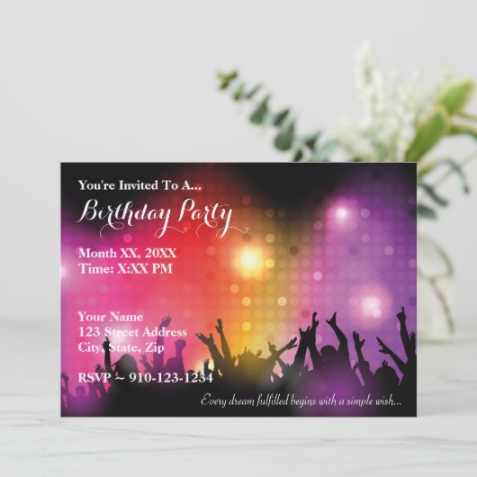 Creëer Your Own Rock Verjaardagsfeestje Uitnodigin Kaart (Staand voorkant)