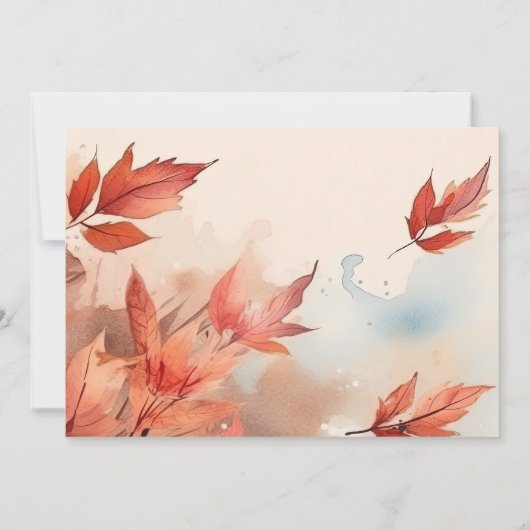 Creëer Your Own - rode herfstbladeren Save The Date (Achterkant)