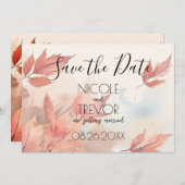 Creëer Your Own - rode herfstbladeren Save The Date (Voorkant / Achterkant)