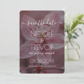 Creëer Your Own -  roze bloem close-up Save The Date (Staand voorkant)