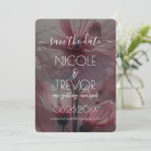 Creëer Your Own - roze doorschijnende bloemen Save The Date (Staand voorkant)