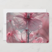 Creëer Your Own - roze doorschijnende bloemen Save The Date (Achterkant)