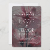 Creëer Your Own - roze doorschijnende bloemen Save The Date (Voorkant)