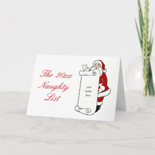 Creëer Your Own Santa's Naughty List Vakantie Feestdagen Kaart