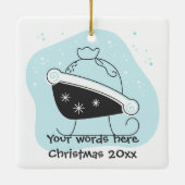 Creëer Your Own Santa's Sleigh Bag Kerst Keramisch Ornament (Achterkant)