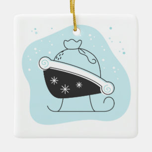 Creëer Your Own Santa's Sleigh Bag Kerst Keramisch Ornament