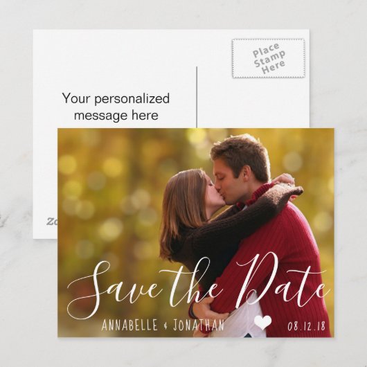 Creëer Your Own Save the Date Foto Briefkaart (Voorkant / Achterkant)