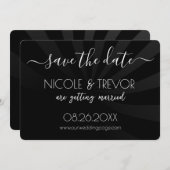 Creëer Your Own - Schaduwstrepen Bewaar de datum Save The Date (Voorkant / Achterkant)