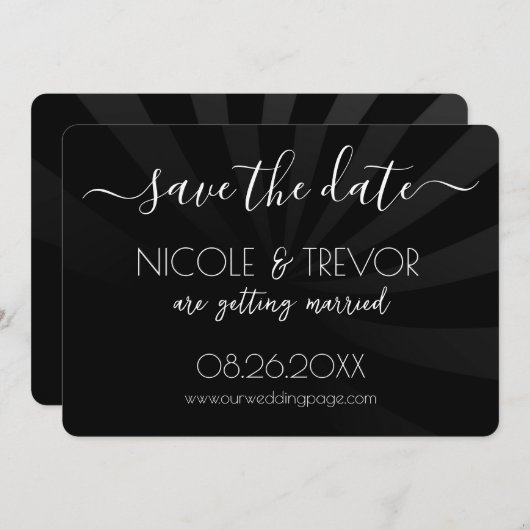 Creëer Your Own - Schaduwstrepen Bewaar de datum Save The Date (Voorkant / Achterkant)