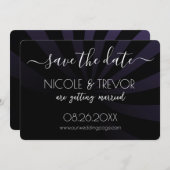 Creëer Your Own - Schaduwstrepen Bewaar de datum Save The Date (Voorkant / Achterkant)