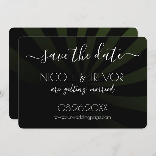 Creëer Your Own - Schaduwstrepen Bewaar de datum Save The Date (Voorkant / Achterkant)