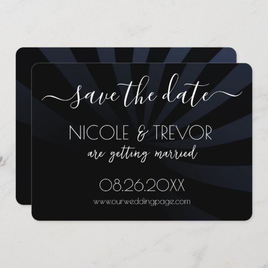 Creëer Your Own - Schaduwstrepen Bewaar de datum Save The Date (Voorkant / Achterkant)