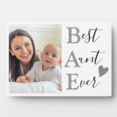 Creëer Your Own Silver BAE Beste Tante Ooit Foto Fotoplaat (voorkant)