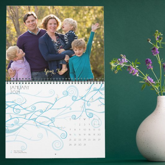 Creëer Your Own Simple Family Kinder Fotomuur 2026 Kalender