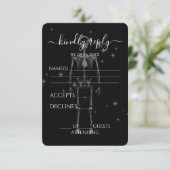 Creëer Your Own - sprankelend röntgenskelet RSVP Kaartje (Staand voorkant)