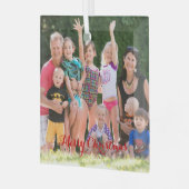 Creëer Your Own Square Photo Holiday Kerstmis Glas Ornament (Voorkant links)