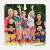 Creëer Your Own Square Photo Holiday Kerstmis Metalen Ornament (Achterkant)