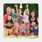 Creëer Your Own Square Photo Holiday Kerstmis Metalen Ornament (Voorkant)