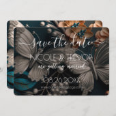 Creëer Your Own - Steampunk  Butterfly Save The Date (Voorkant / Achterkant)