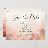 Creëer Your Own - subtiele herfstbladeren Save The Date (Voorkant / Achterkant)