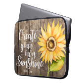 Creëer Your Own Sunshine | Aangepaste zonnebloemof Laptop Sleeve (Voorkant Links)