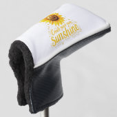 Creëer Your Own Sunshine - Motivatie zonnebloem Golfheadcover (3/4 voorkant)