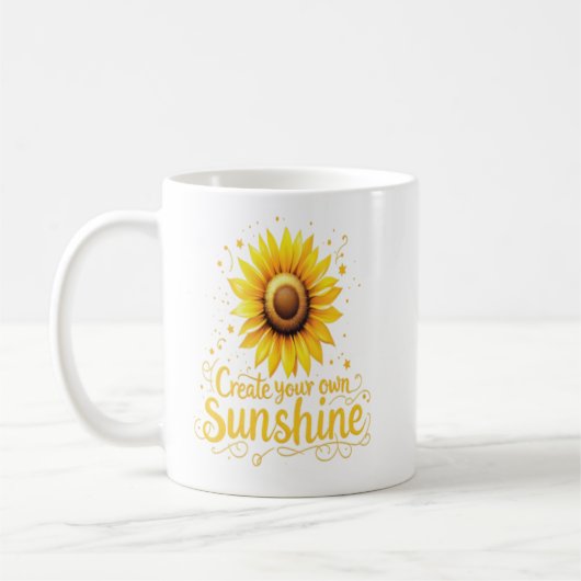 Creëer Your Own Sunshine - Motivatie zonnebloem Koffiemok (Links)