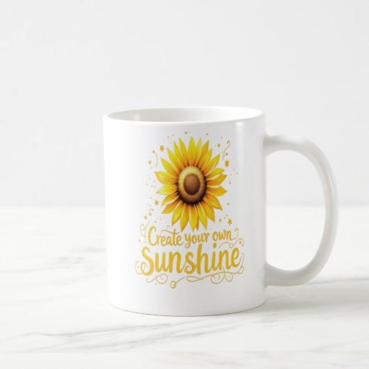 Creëer Your Own Sunshine - Motivatie zonnebloem Koffiemok (Rechts)
