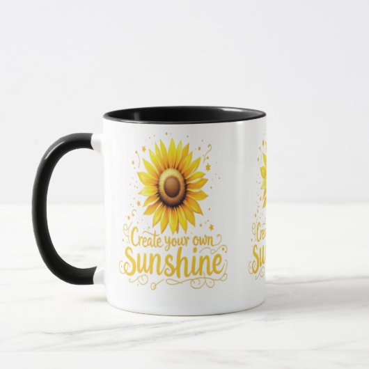 Creëer Your Own Sunshine - Motivatie zonnebloem Mok (Links)