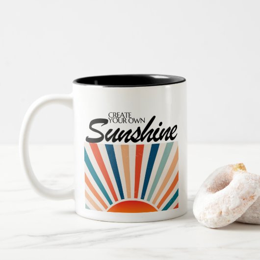 Creëer Your Own Sunshine Tweekleurige Koffiemok (Met donut)