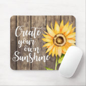 Creëer Your Own Sunshine | Waterverf Zonnebloem Muismat (Met muis)
