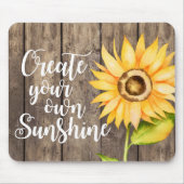 Creëer Your Own Sunshine | Waterverf Zonnebloem Muismat (Voorkant)