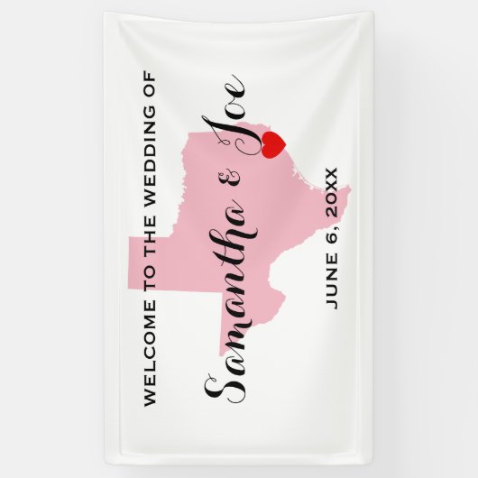 Creëer Your Own Texas Wedding Welcome Spandoek (Verticaal)