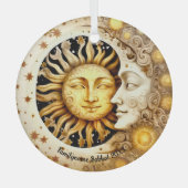 Creëer Your Own Victoriaanse Steampunk Sun & Moon Glas Ornament (Voorkant)