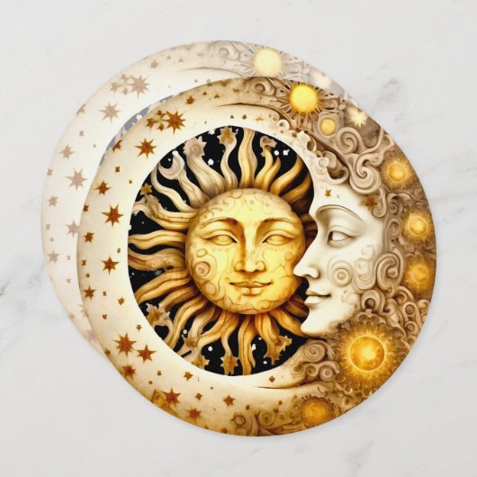 Creëer Your Own Victoriaanse Steampunk Sun & Moon Kaart (Voorkant / Achterkant)