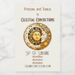 Creëer Your Own Victoriaanse Steampunk Sun & Moon Wijn Etiket