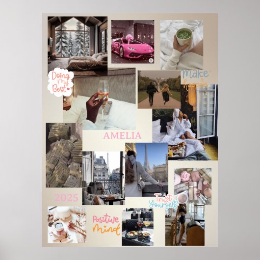 Creëer Your Own Vision Board Manifesteren 2025 Poster (Voorkant)