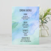 Creëer Your Own - Waterverf achtergrond Drink Menu (Staand voorkant)